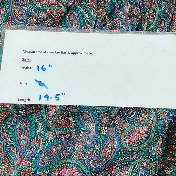 Loft Shimmer Paisley Tiered short Skirt size Large - Picture 9 of 13